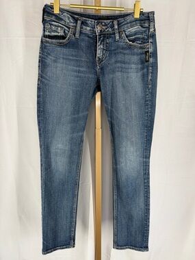 Silver Jeans Suki Straight Curvy Fit Low Rise Straight Leg Jeans - size 27w 30l